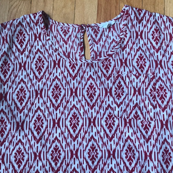 Paper kite short sleeve hi-low ikat blouse - Picture 3 of 6